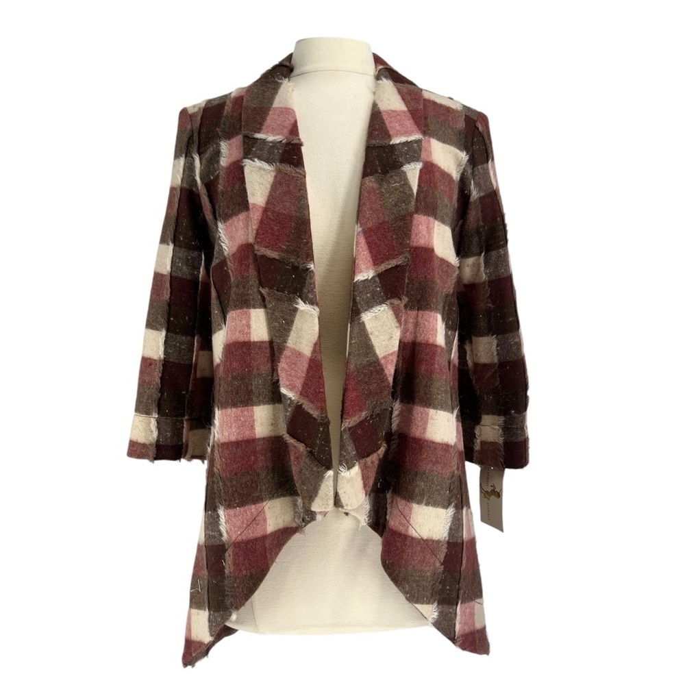 ALBERTO MAKALI Wool Blend Plaid Jacket M